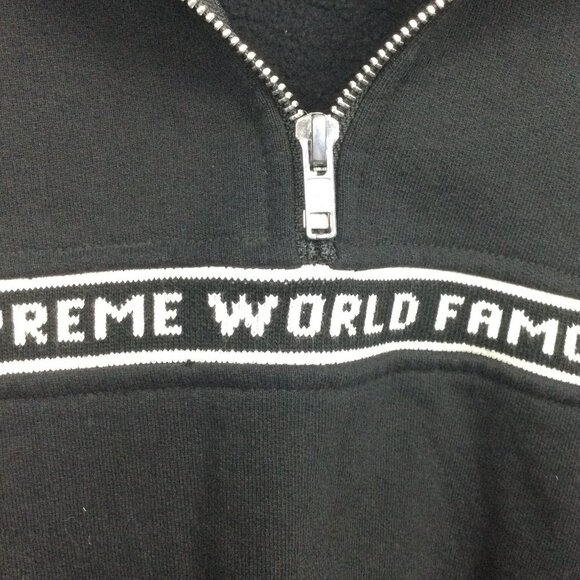 Supreme World Famous 1/4 Zip Sweater Sweatshirt M - Picture 3 of 12